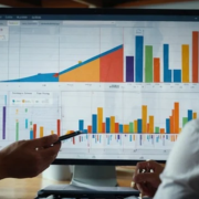 Dois gestores analisando dados de um sistema para atacado